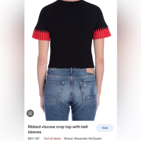 Black and Red Ribbed top as seen on Veronica on Dirty John - Picture 2 of 3